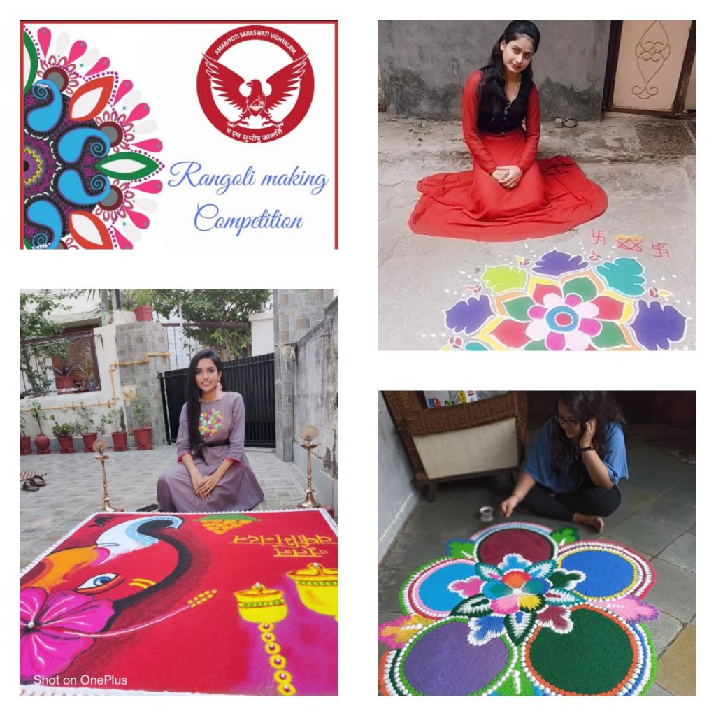 Rangoli making Competition Amar Jyoti Saraswati Vidyalaya